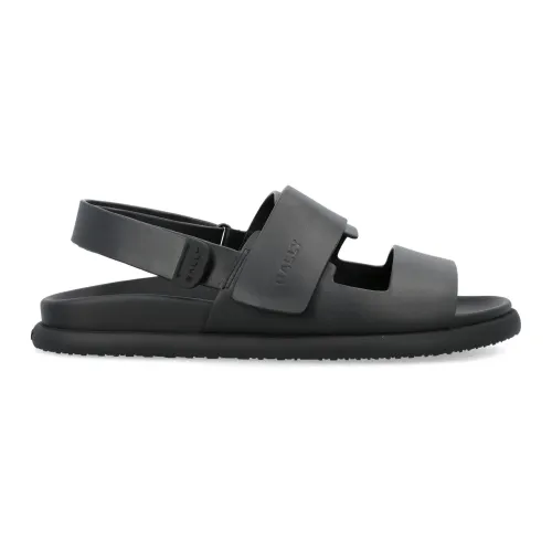 Bally , Black Leather Closed Toe Sandals ,Black male, Sizes: