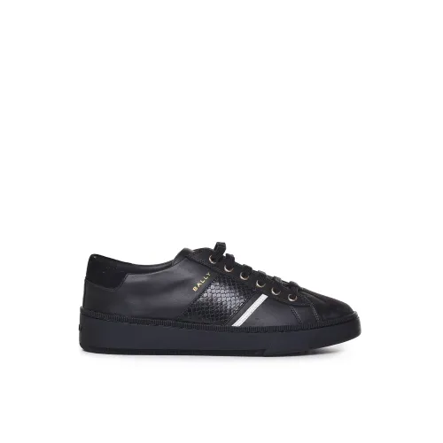 Bally , Black Leather Sneakers ,Black male, Sizes: