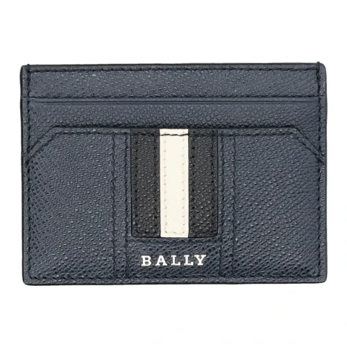 Bally , Blue Leather Cardholder with Stripe Detail ,Blue male, Sizes: ONE SIZE
