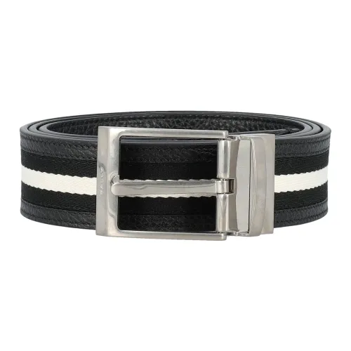 Bally , Grained Leather and Fabric Belt ,Multicolor male, Sizes: