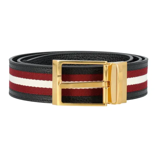 Bally , Grained leather and fabric belt ,Multicolor male, Sizes: