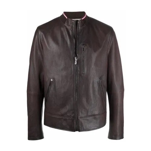 Bally , Leather Jacket ,Brown male, Sizes: