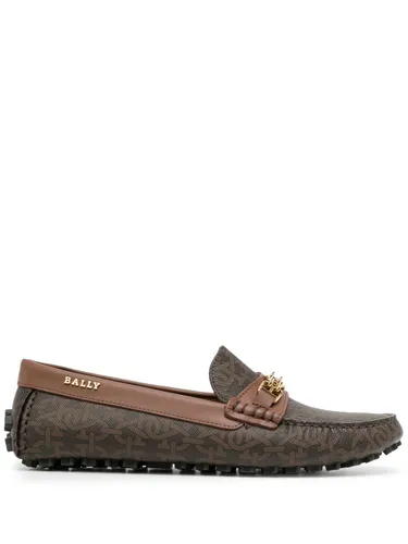 Bally logo-print loafers - Brown