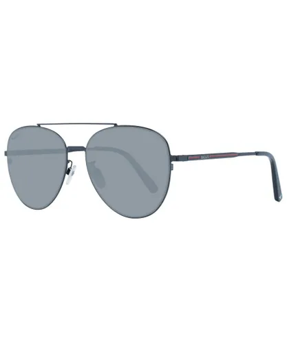 Bally Mens Aviator Sunglasses with Metal Frame - Black - One
