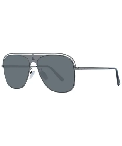 Bally Mens Gunmetal Aviator Sunglasses with Mirrored Lenses - Grey - One