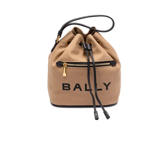 Bally , Mini Bucket Bag in Sand/Black ,Brown female, Sizes: ONE SIZE