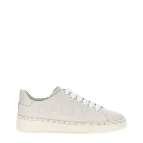 Bally , White Leather Logo Sneakers ,White male, Sizes:
