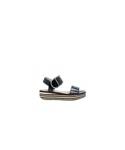 Bally Womens Casey Sandals in Black Lamb Leather