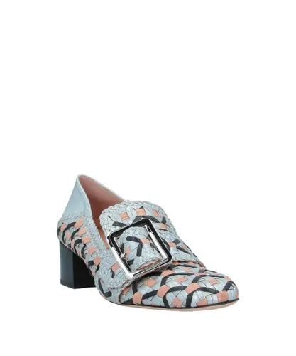Bally Womens Janelle Pumps in Blue Lamb Leather