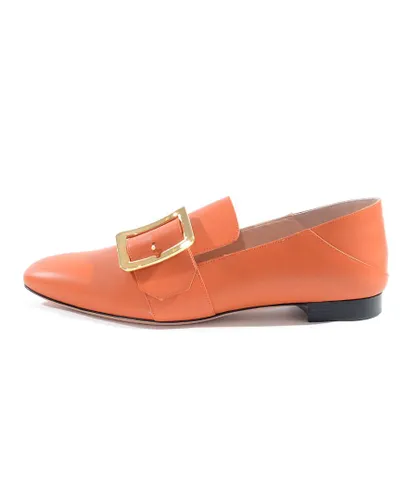 Bally Womens Slip on Smart Shoes in Orange Calf Leather