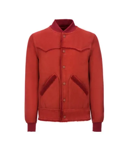 Bally Womens Suede Jacket in Red