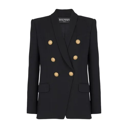 Balmain , 6-Button Jacket ,Black female, Sizes: