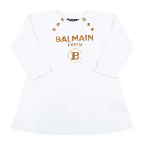 Balmain , 6Q1860 F0015 100 Casual Dresses ,White female, Sizes: