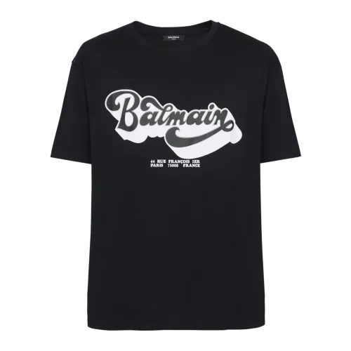 Balmain , `70s T-shirt ,Black male, Sizes: