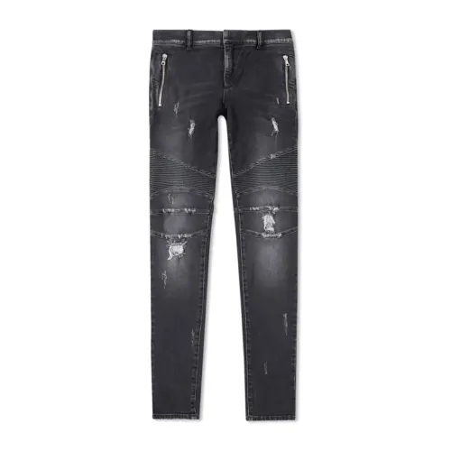 Balmain , Articulated Skinny Denim Jeans ,Black male, Sizes: