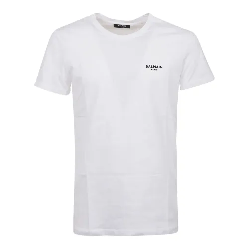 Balmain , Balmain Flock T-Shirt - Classic FIT ,White male, Sizes: