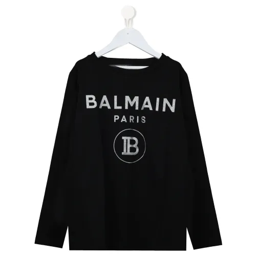 Balmain , Balmain Kids T-Shirt ,Black female, Sizes: