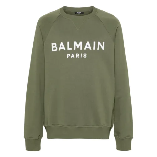 Balmain , Balmain Sweaters Green ,Green male, Sizes: