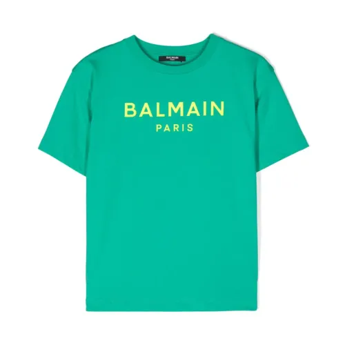 Balmain , Balmain T-shirts and Polos Green ,Green male, Sizes: