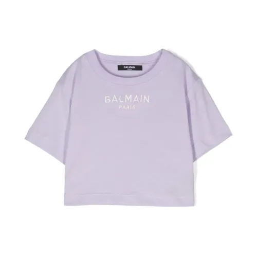 Balmain , Balmain T-shirts and Polos Purple ,Purple female, Sizes: