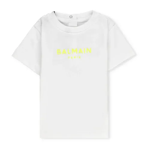 Balmain , Balmain T-shirts and Polos White ,White male, Sizes: