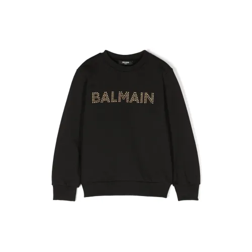 Balmain , Black Kids Sweatshirt, Stylish and Comfortable ,Black male, Sizes: