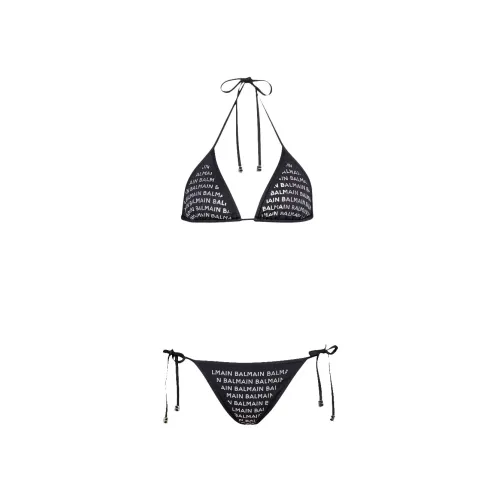 Balmain , Black Logo Bikini - Elegant and Modern ,Black female, Sizes: