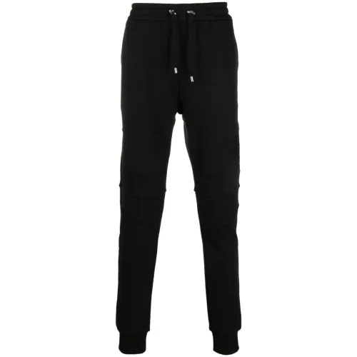 Balmain , Black Logo-Embroidered Track Pants ,Black male, Sizes: