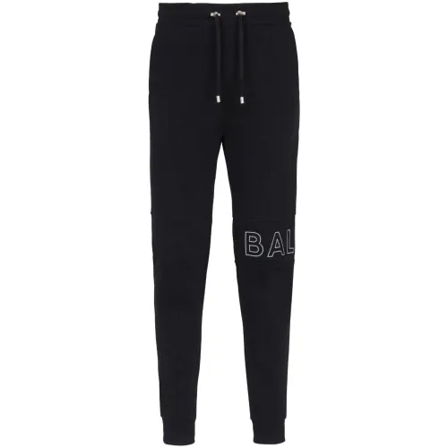 Balmain , Black Logo Gray Jogging Pants ,Black male, Sizes: