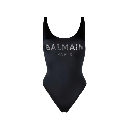 Balmain , Black Logo Swimsuit ,Black female, Sizes: