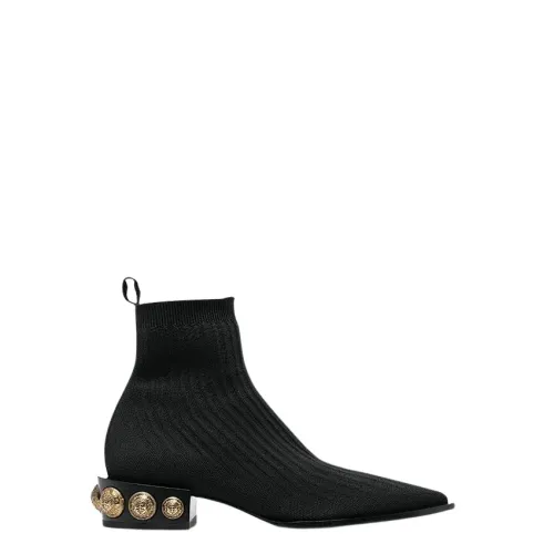 Balmain , Black Slip-On Boots ,Black female, Sizes: