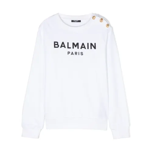 Balmain , Black Sweaters for Men ,White female, Sizes: