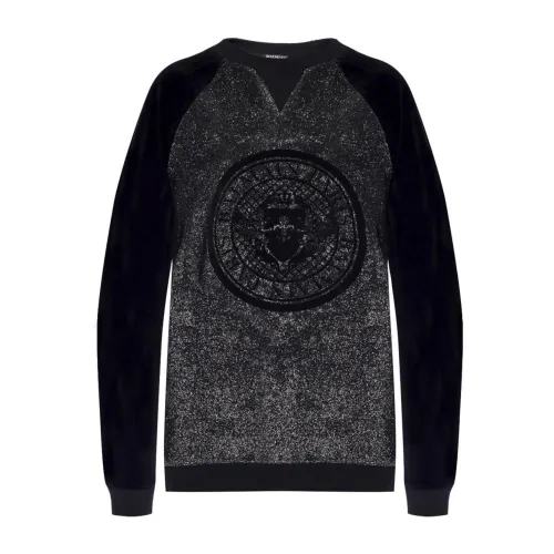 Balmain , Black Sweatshirt with Long Sleeves ,Black female, Sizes: