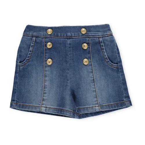 Balmain , Blue Junior Cotton Shorts Elastic Waist ,Blue female, Sizes: