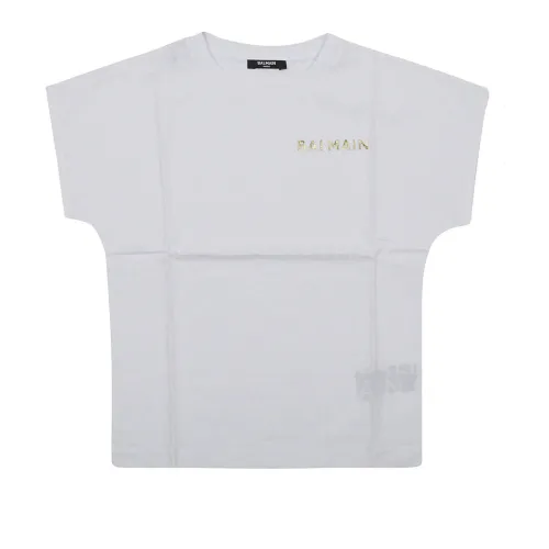 Balmain , Boy's Clothing T-Shirts & Polos White Aw22 ,White male, Sizes: