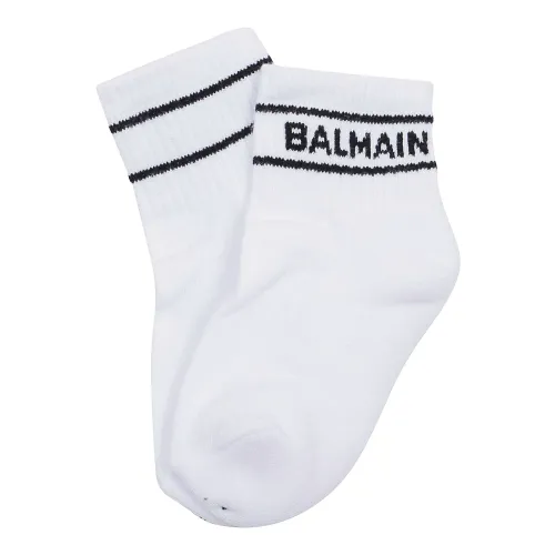 Balmain , Cotton Socks and Tights ,White unisex, Sizes: