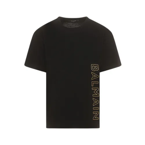 Balmain , Cotton T-Shirt, Made in Portugal ,Black male, Sizes: