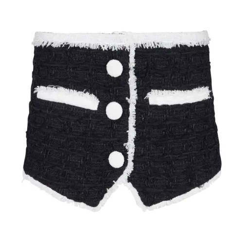 Balmain , Designer Tweed Mini Skirt ,Black female, Sizes: