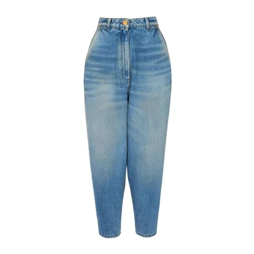 Balmain , Distressed Baggy Tapered Jeans ,Blue female, Sizes: