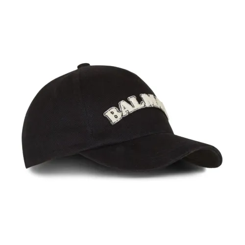 Balmain , Embroidered Logo Baseball Cap ,Black male, Sizes: