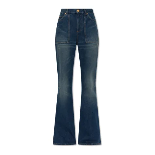 Balmain , Flared jeans ,Blue female, Sizes: