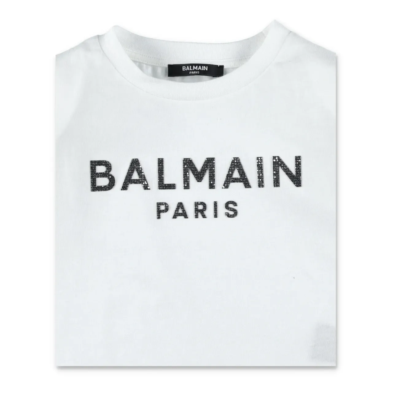 Balmain , Girl Clothing T-Shirts Polos White/black Aw23 ,White female, Sizes: