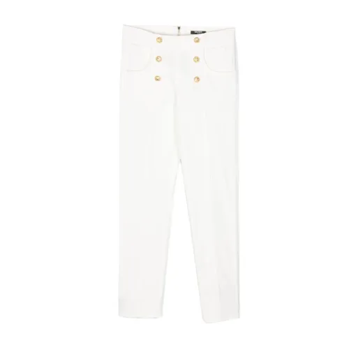 Balmain , Girl Clothing Trousers White Aw23 ,White female, Sizes: