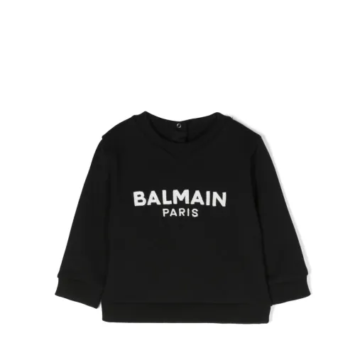 Balmain , Girl's Clothing Sweatshirts Black Noos ,Black female, Sizes: