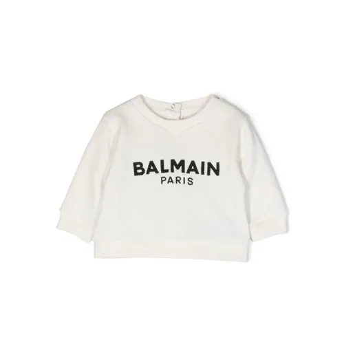 Balmain , Girl's Clothing Sweatshirts Taupe Noos ,White female, Sizes: