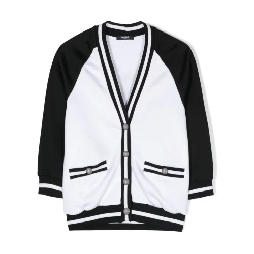 Balmain , Girl's Clothing Sweatshirts White Ss24 ,Multicolor female, Sizes: