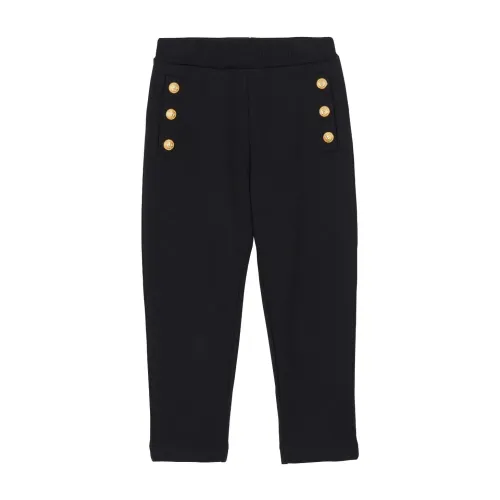 Balmain , Girl's Clothing Trousers Black Ss24 ,Black female, Sizes: