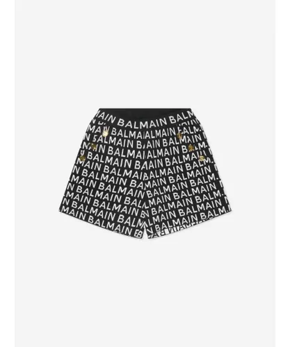 Balmain Girls Logo Print Shorts - Black