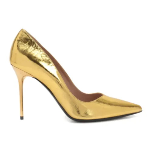Balmain , Gold Leather Pumps for Women ,Yellow female, Sizes:
