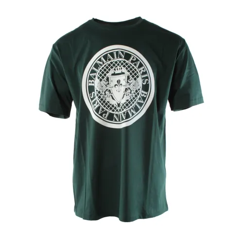 Balmain , Green Men T-shirt ,Green male, Sizes: